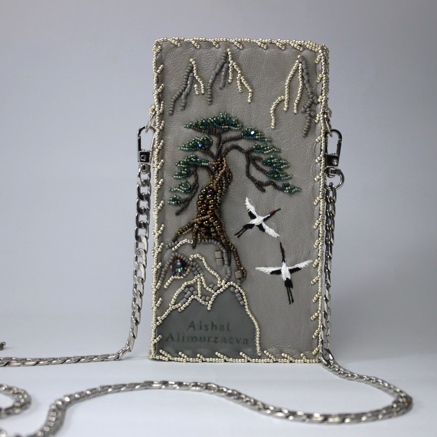 Phone beaded bag Harmony of hearts